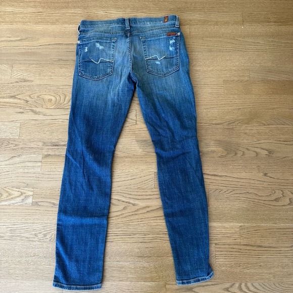 7 For All Mankind Josefina Distressed Skinny Boyfriend Jeans - Picture 3 of 9